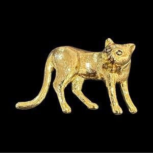 Vintage Golden Cat Brooch